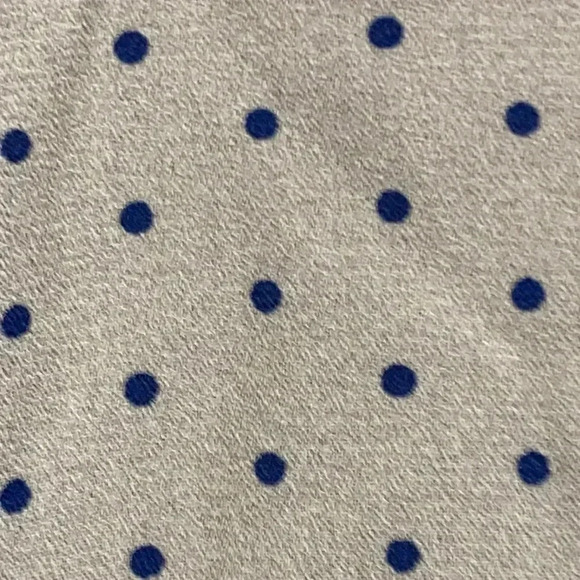 Lily White tan & navy polka dot shirt top blouse - Picture 8 of 10